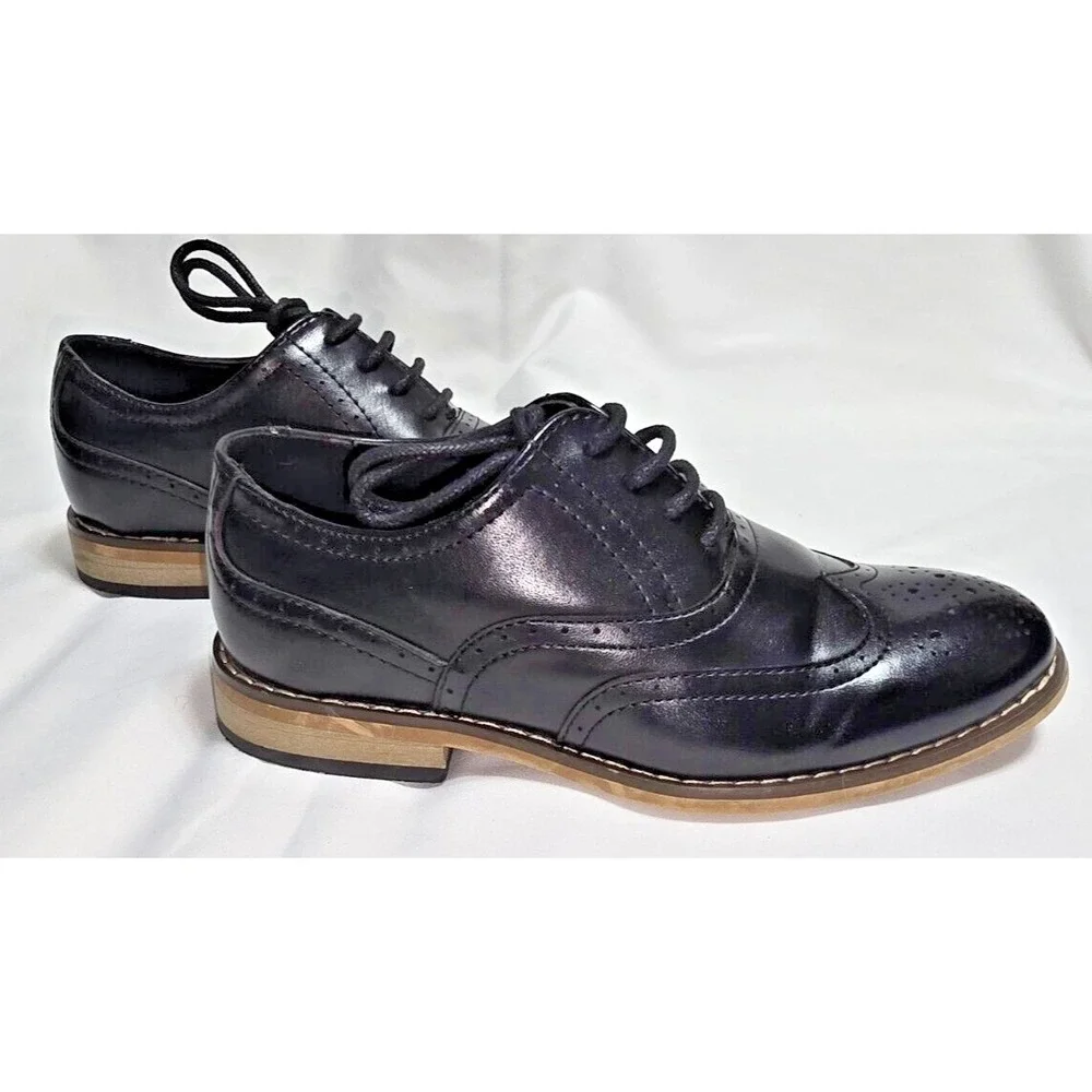stacy adams boys dunbar wing tip brogue shoes size‎ 12m
